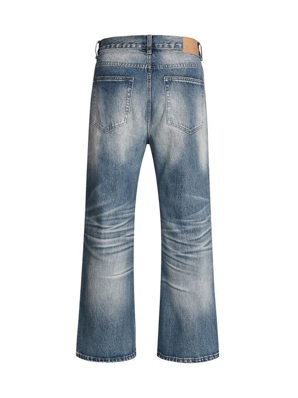 Q212  Men's 13.5 OZ 100% Cotton Heavy 3D Whiskers Bootcut Jeans