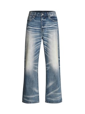 Q212  Men's 13.5 OZ 100% Cotton Heavy 3D Whiskers Bootcut Jeans