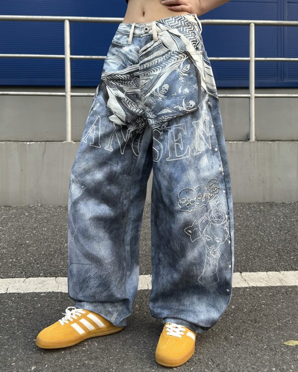 1788827400432452.jpeg 14032 Men's 14.2 OZ 3D Digital Printing Barrel Cut Curve-leg Jeans