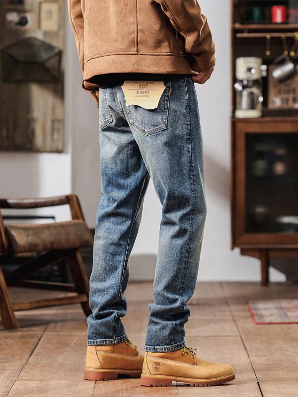 1788827686291640.jpg 5067 Men's 12.8 OZ Selvedge Slim Fit Straight Denim Jeans
