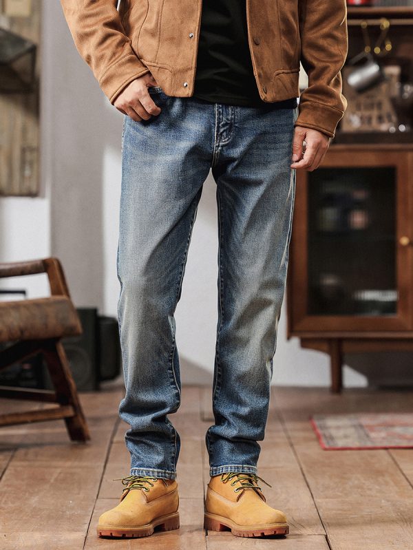 1788827701962386.jpg 5067 Men's 12.8 OZ Selvedge Slim Fit Straight Denim Jeans