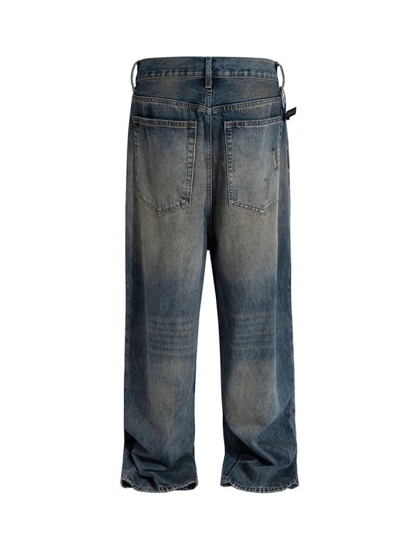 1788827782580632.jpg FJ071 Men's 14.6 OZ Mud Vintage Wash Relaxed Straight Jeans