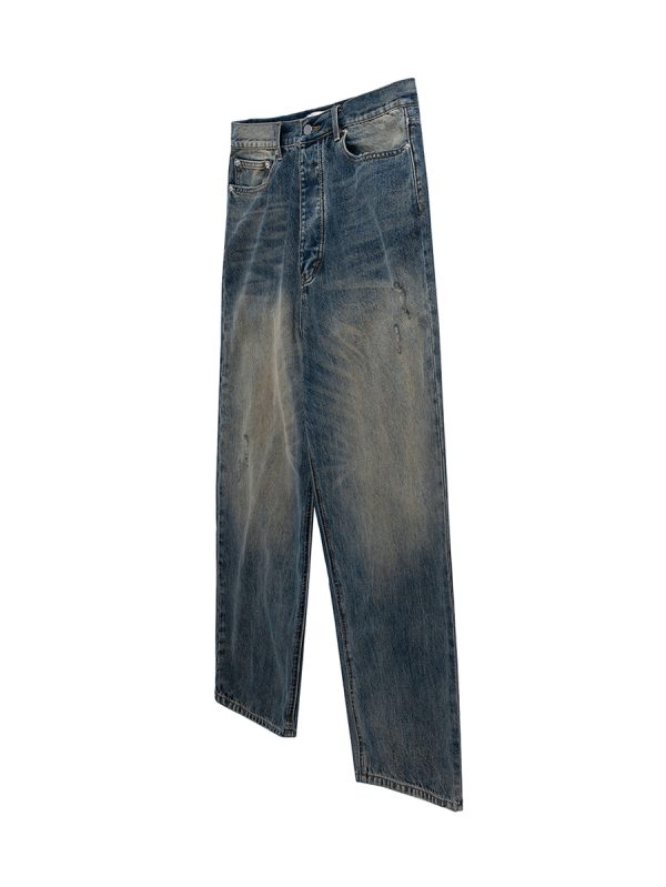 1788827809709277.jpg FJ071 Men's 14.6 OZ Mud Vintage Wash Relaxed Straight Jeans