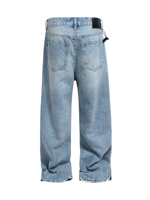 1788827850168036.jpg TJ160 Men's 14.5 OZ Rigid Baggy Straight Ripped Denim Jeans