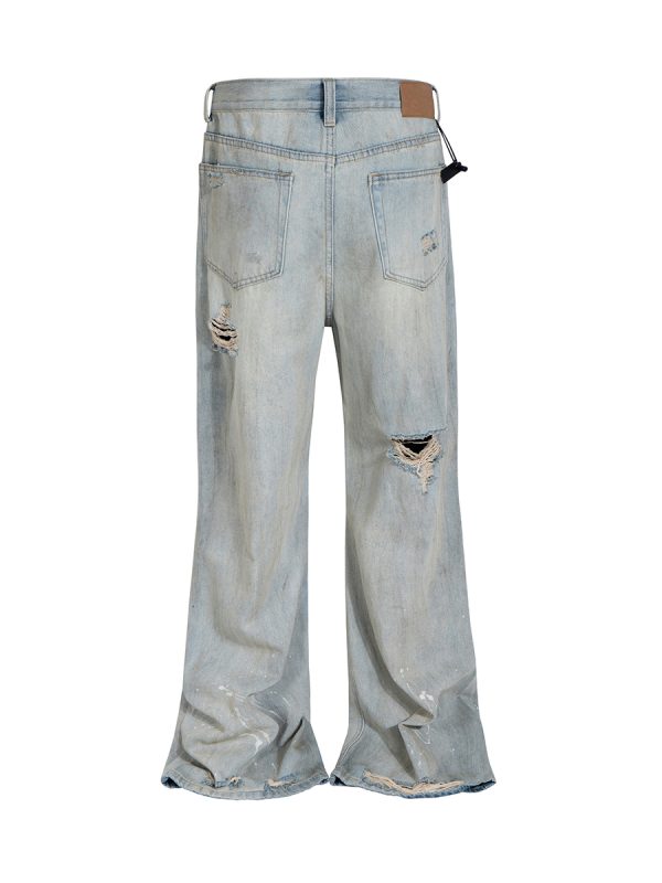 1788828237122026.jpg TJ162 Men's 13.2 OZ Vintage Ripped Splatter Painting Bootcut Jeans