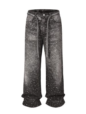1788833076135623.jpeg Q166 Men's 14.5 OZ 3D Digital Printing Rhinestone Loose Straight Jeans