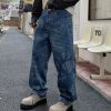 6803 Men's 13.6 OZ All‑Over Laser Etching Relaxed Straight Jeans