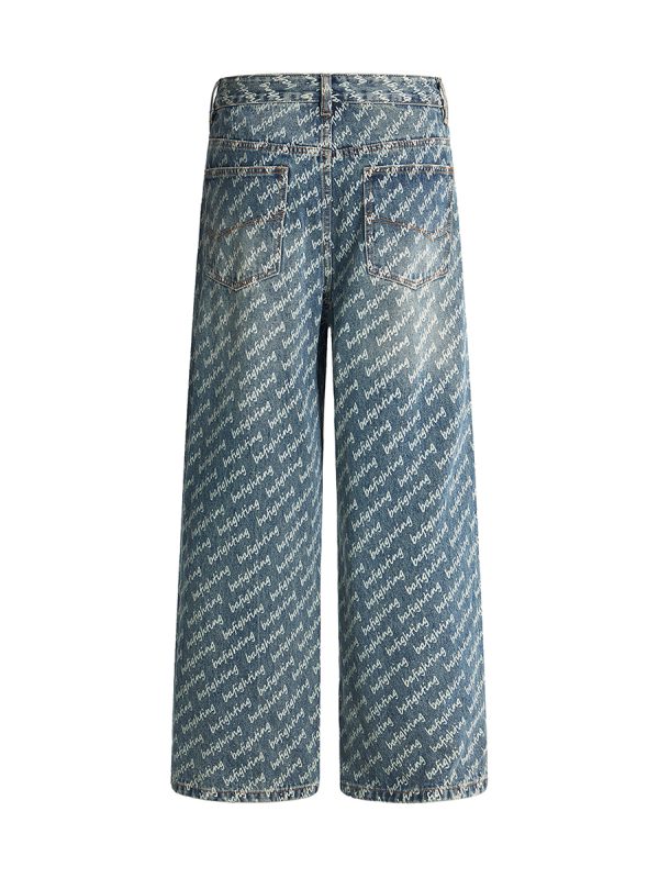 1788833663864801.jpg H3816 Men's 13.7 OZ All‑Over Printing Loose Straight Denim Jeans