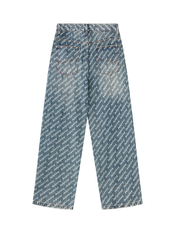 1788833762964376.jpg H3816 Men's 13.7 OZ All‑Over Printing Loose Straight Denim Jeans