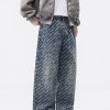 1788833780314294.jpg H3816 Men's 13.7 OZ All‑Over Printing Loose Straight Denim Jeans