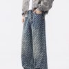 1788833785257870.jpg H3816 Men's 13.7 OZ All‑Over Printing Loose Straight Denim Jeans