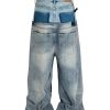 1788834703504122.jpg MJ016 Men's 15.5 OZ Y2K Baggy Double Waist Wide Leg Patchwork Jeans