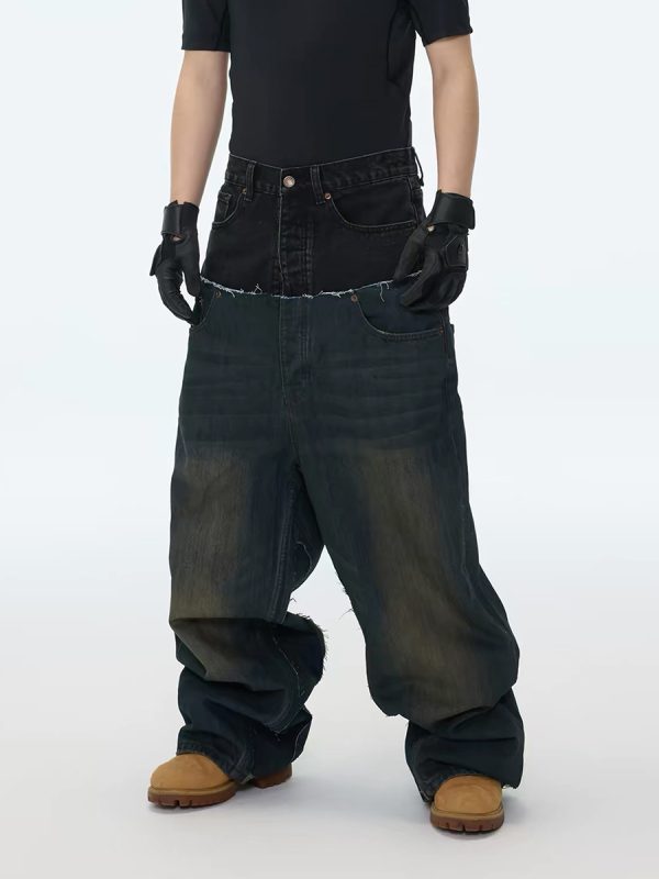 1788834820456705.jpg MJ016 Men's 15.5 OZ Y2K Baggy Double Waist Wide Leg Patchwork Jeans