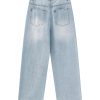 H3825 Men's 12.2 OZ High Rise Vintage Enzyme Stone Wash Ripped Jeans