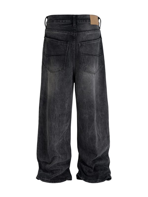 1788835662797578.jpg FJ067 Men's Enzyme Stone Wash Charcoal Black Baggy Jeans