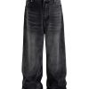1788835676244472.jpg FJ067 Men's Enzyme Stone Wash Charcoal Black Baggy Jeans