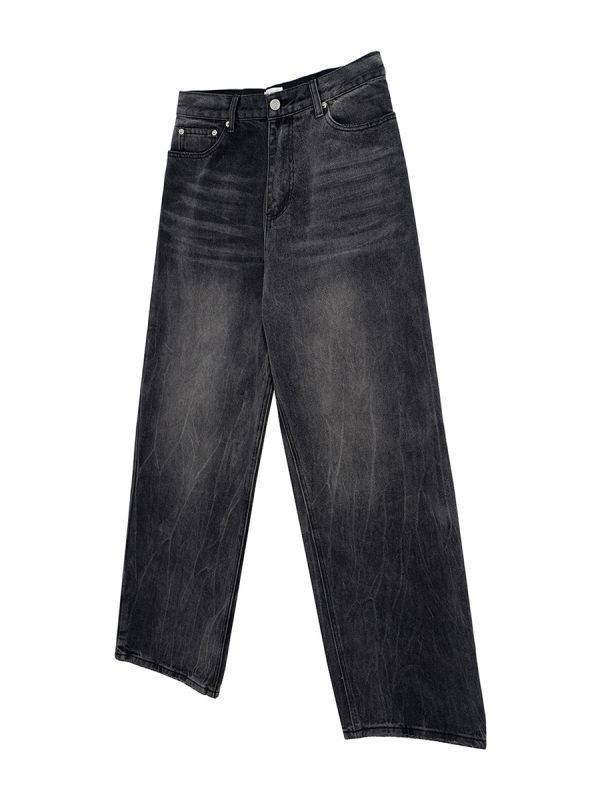 1788835700625200.jpg FJ067 Men's Enzyme Stone Wash Charcoal Black Baggy Jeans