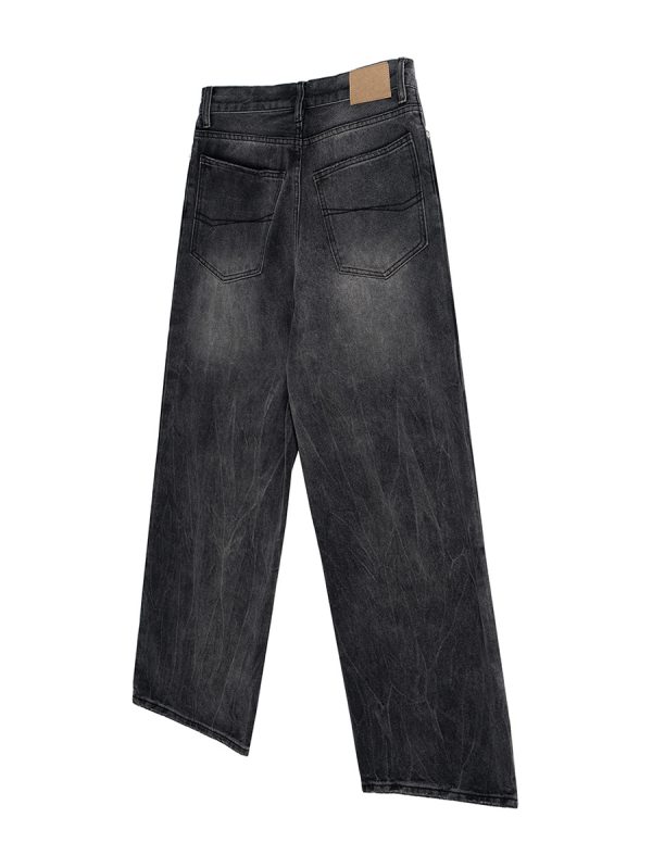 1788835703149482.jpg FJ067 Men's Enzyme Stone Wash Charcoal Black Baggy Jeans