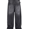 1788835741886064.jpg TJ129 Men's 13.8 OZ Paint Splatter Charcoal Black Baggy Jeans