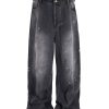 1788835783400031.jpg TJ129 Men's 13.8 OZ Paint Splatter Charcoal Black Baggy Jeans