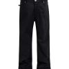 TJ179 Men's 13.6 OZ Oversize Solid Black Raw Denim Loose Jeans