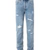 8001 Men's 11.5 OZ Slim Fit Straight Destroyed Ripped Jeans
