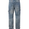 8687 Men's 13.8 OZ Mud Vintage Wash Distressed Ripped Carpenter Jeans