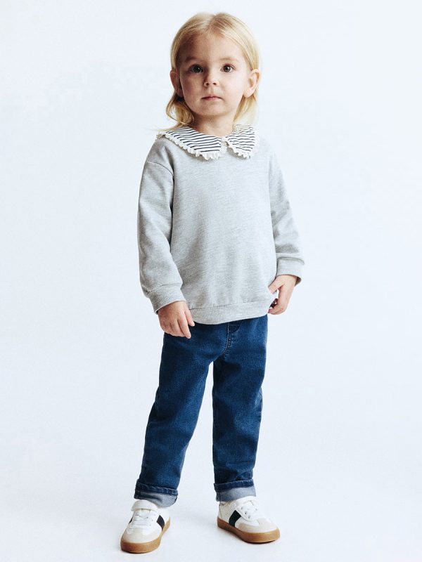 1788968694748500.jpg Toddler Girls 9 OZ Minimalist Stretch Slim Fit Straight Leg Rolled Cuff Jeans