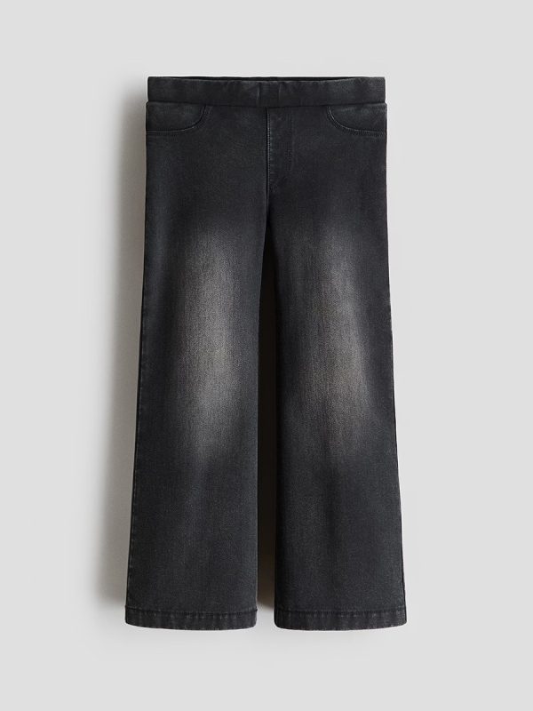 HMKD022  Denim-Look Wide-Leg Jeggings  Cotton 75%, Polyester 19%, Spandex 6%  2-8