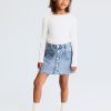 HMKD027  A-Line Denim Skirt  Cotton 100%  2-8