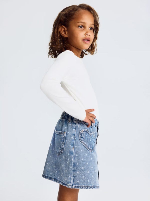 HMKD027  A-Line Denim Skirt  Cotton 100%  2-8