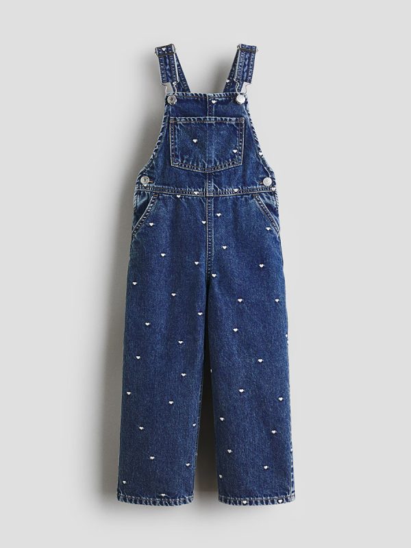HMKD032  Patterned denim dungarees  Cotton 100%  2-8