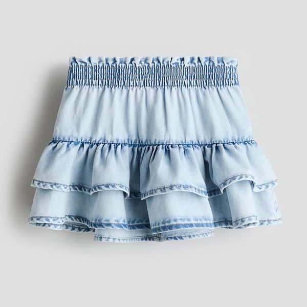 1789056538304550.jpg HMKD040 Tiered Denim Skirt Cotton 78%, Polyester 22% 2-8