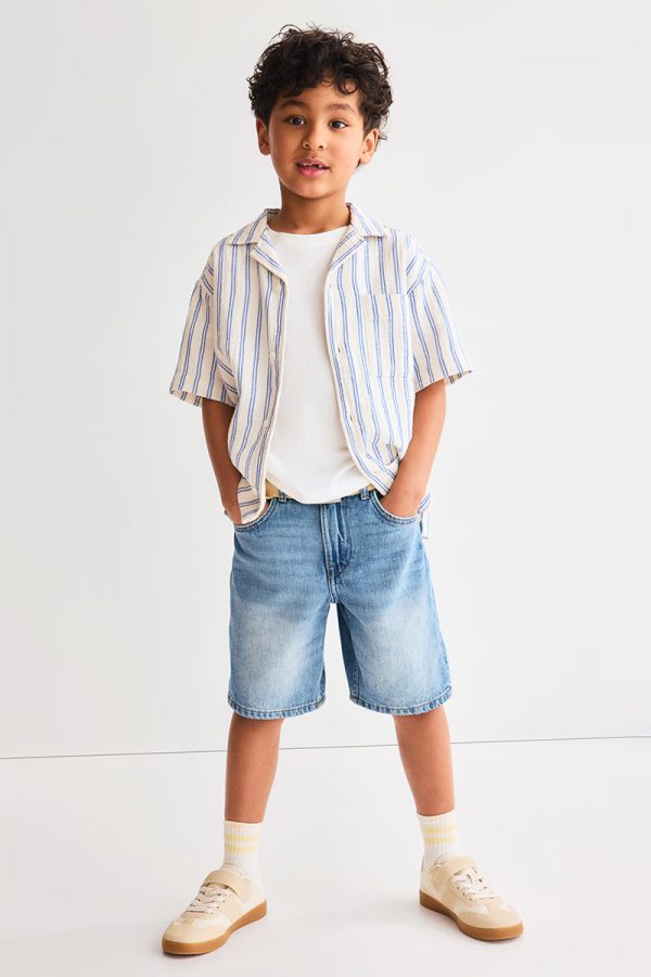 1789068433272568.jpg HMKD029 Loose-Fit Denim Shorts 100% Cotton 2-8
