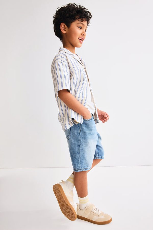 1789068437585958.jpg HMKD029 Loose-Fit Denim Shorts 100% Cotton 2-8