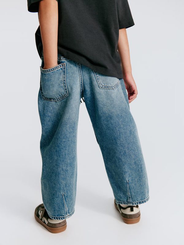 HMKD018  Loose-Fit Barrel-Leg Jeans  Cotton 100%  2-8