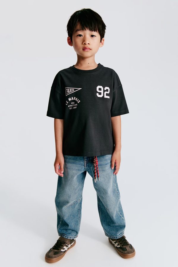HMKD018  Loose-Fit Barrel-Leg Jeans  Cotton 100%  2-8