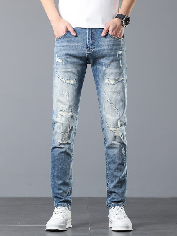 1789718110169427.jpg 5107 Men's 10.8 OZ Vintage Destroyed Wash Ripped Distressed Skinny Jeans