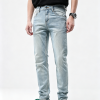 JK0351  Men's  Pale Light Bleach Stone Wash Slightly Tapered Jeans