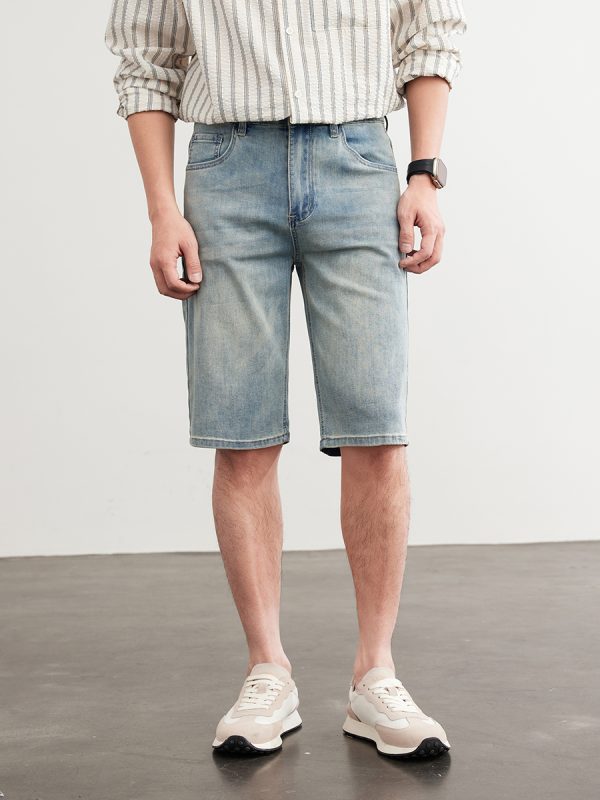 1789957736806634.jpg D501 Men's 10.8 OZ Slim Straight Fit Denim Bermuda Shorts Jorts