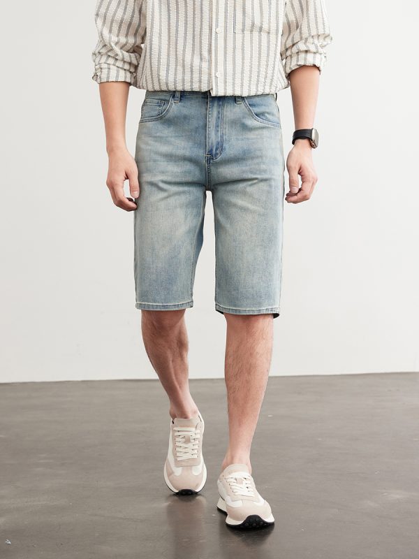 1789957747163673.jpg D501 Men's 10.8 OZ Slim Straight Fit Denim Bermuda Shorts Jorts