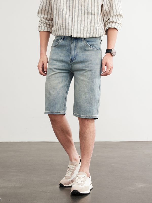 1789957751191004.jpg D501 Men's 10.8 OZ Slim Straight Fit Denim Bermuda Shorts Jorts