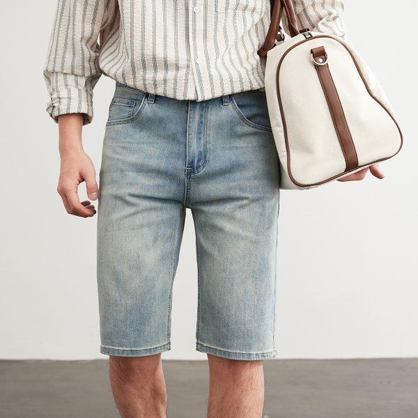 1789957778721037.jpg D501 Men's 10.8 OZ Slim Straight Fit Denim Bermuda Shorts Jorts