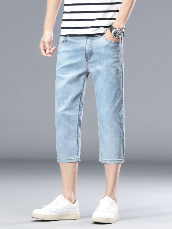 894  Men's 10.8 OZ Stretch Slim Fit Denim 7/10 Length Capris Jeans