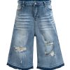 1790071309661450.jpg TJ177 Men's 12.5 OZ Baggy Loose Destroyed Ripped Raw Hem Capri Cropped Jeans