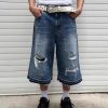 1790071616331459.jpg TJ177 Men's 12.5 OZ Baggy Loose Destroyed Ripped Raw Hem Capri Cropped Jeans