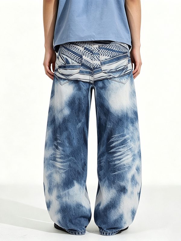 1790081151163652.jpeg 14032 Men's 14.2 OZ 3D Digital Printing Barrel Cut Curve-leg Jeans