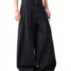 1790131473443350.png 3066 Men's 10.8 OZ Baggy Raw Dark Indigo Denim Pleated Balloon Jeans