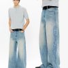 EMBD002 Men's 15 OZ 3D Raised Cord Embroidery Wide Leg Jeans