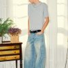 EMBD002 Men's 15 OZ 3D Raised Cord Embroidery Wide Leg Jeans